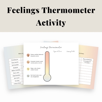 Preview of Feelings Thermometer Activity | Coping Skills Worksheets | Anger Management