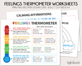 Feelings thermometer with coping skills worksheets, zones 