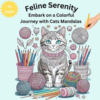 Preview of Feline serenity: embark on a colorful journey with cats mandalas.