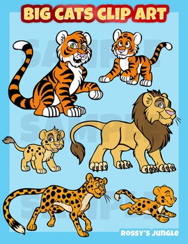 Preview of Felines -Big cats clip art set