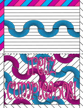 Feliz Cumpleaños/Happy Birthday Cards - Spanish Adult Coloring Page