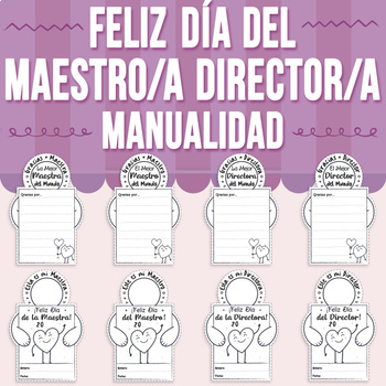 Preview of Feliz Día del Maestro/a Director/a Manualidad | Writing Prompt Activity
