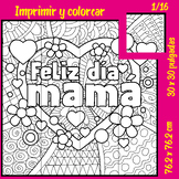 Feliz Día de la Madre Póster Colaborativo para Colorear; S