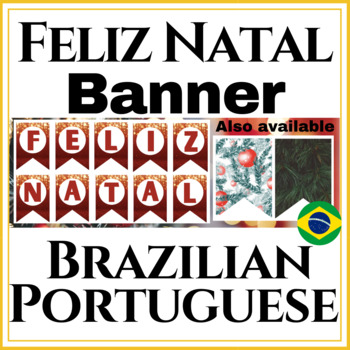 Preview of Feliz Natal Banner | Merry Christmas in Brazilian Portuguese