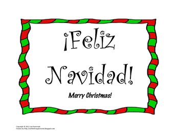 Preview of Feliz Navidad Christmas Bulletin Board in Spanish for your classroom!