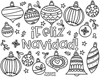 Preview of Feliz Navidad - pagina para colorear en español {By Teaching Tutifruti}