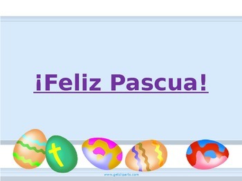 Preview of Feliz Pascua easter time Spanish classroom