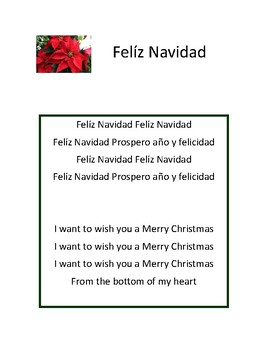 Feliz navidad song lyrics for class by Sarah Contreras | TpT