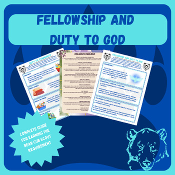 Preview of Fellowship and Duty to God, Bear Cub Scout Requirement