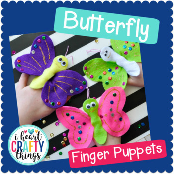 Preview of Felt Butterfly Craft Finger Puppets Pattern-FREE