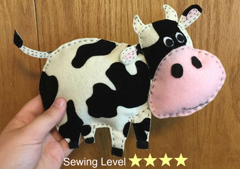 free stuffed cow sewing pattern