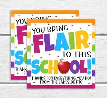 Teacher Appreciation Gift Tags for Flair Pens by Your Thrifty Co