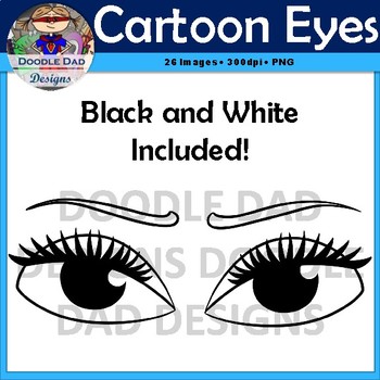 cartoon eyes clip art black and white