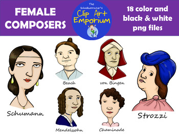 Preview of Female Composers - Schmillustrator's Clip Art Emporium