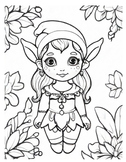 Female Elves Coloring Pages for Adults and for Kids Cute P