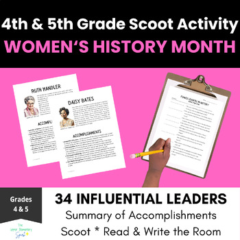 Preview of Female Leaders Scoot for Women's History Month- 4th & 5th Grade