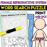 Female Reproductive System Word Search Puzzle Human Body W