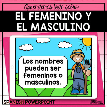 Preview of Femenino y Masculino Spanish PowerPoint