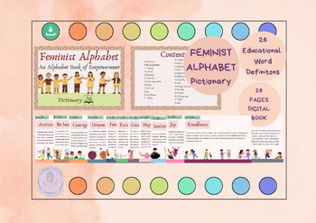 Preview of Feminist Alphabet, ESL Grammar, Feminist Stories, Educational Book, Worksheets