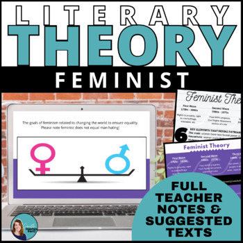 Preview of Feminist Literary Theory Lesson Slides, Teacher Notes, Suggested Texts, Posters