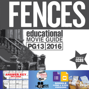 Preview of Fences Movie Viewing Guide | Questions | Worksheet | Google Slides (PG13 - 2016)