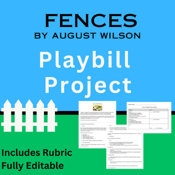 Preview of Fences Playbill Final Project -- FULLY EDITABLE