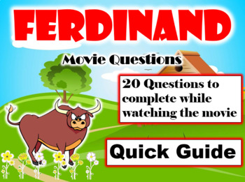 Preview of Ferdinand (2017) - 20 Movie Questions with Answer Key (Quick Guide)