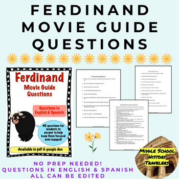 Preview of Ferdinand Movie Guide Questions (English & Spanish)