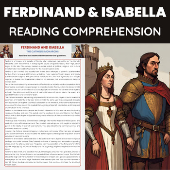 Preview of Ferdinand and Isabella Reading Comprehension Reconquista and Spanish Inquisition