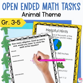 Preview of Open Ended Math Questions | Math Challenges with an Animal Theme