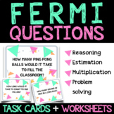 Fermi Question Task Cards + Worksheets *Middle Years Multi