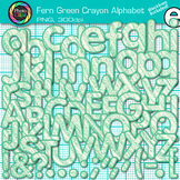 Fern Green Alphabet Letter Clipart Images: Crayon Effect C