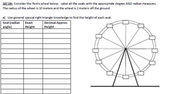 Preview of Ferris Wheel Investigation - Discovering Sine and Cosine Graphs