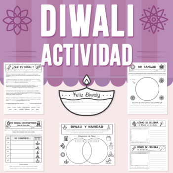 Preview of Festival de las Luces Actividad (Diwali) | Rangoli Diya, Worksheets and Craft