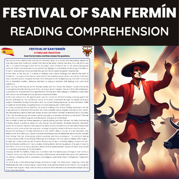 Preview of Festival of San Fermín Reading Comprehension | Spanish Culture and Traditions