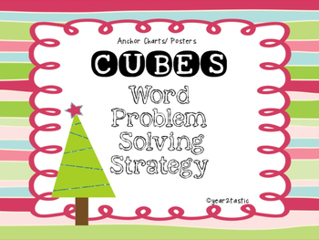 Preview of Festive CUBES Math Problem Solving Posters {year2tastic}