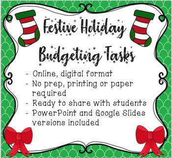 Preview of Festive/Christmas Budgeting Tasks - Online/Digital