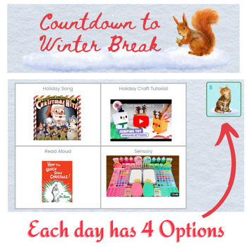 Preview of Festive Countdown to Christmas Content, Choice Chart -40 Options (Google Slides)