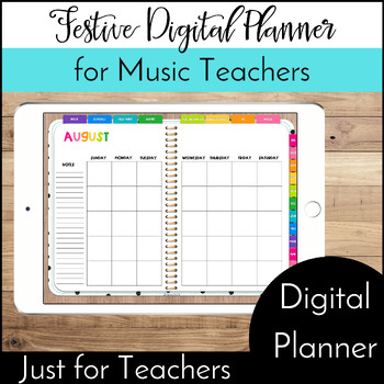 Preview of Festive Digital Music Teacher Planner