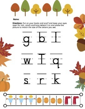 Preview of Festive Fall Drag & Drop Letter Size Worksheet