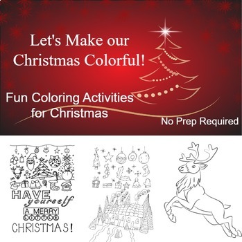 Christmas Coloring Pages, Christmas Crafts, Fun Activity, NO PREP