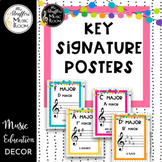 Festive Key Signature Posters Music Classroom Decor