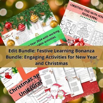 Preview of New Year 2024, Festive Learning Package for New Year and Christmas.