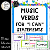 Festive Music Verbs Editable Music Classroom Decor