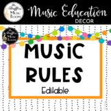 Festive Music Rules Music Classroom Decor Editable
