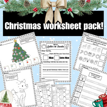 Festive Christmas Worksheet Bundle! By Playfulprimaryprints 