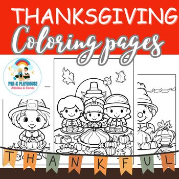 Preview of Festive Thanksgiving  Coloring Pages and Autumn Homeschool Worksheets for Kids
