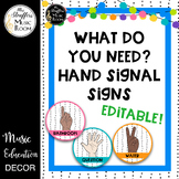 Festive What Do You Need Hand Signal Signs Decor Editable