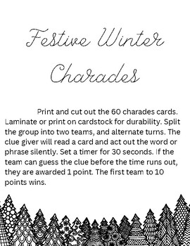 Preview of Festive Winter Charades
