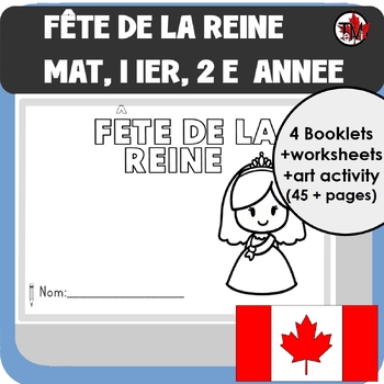Preview of Fête de la Reine, worksheets, art activity- Canadian Holiday